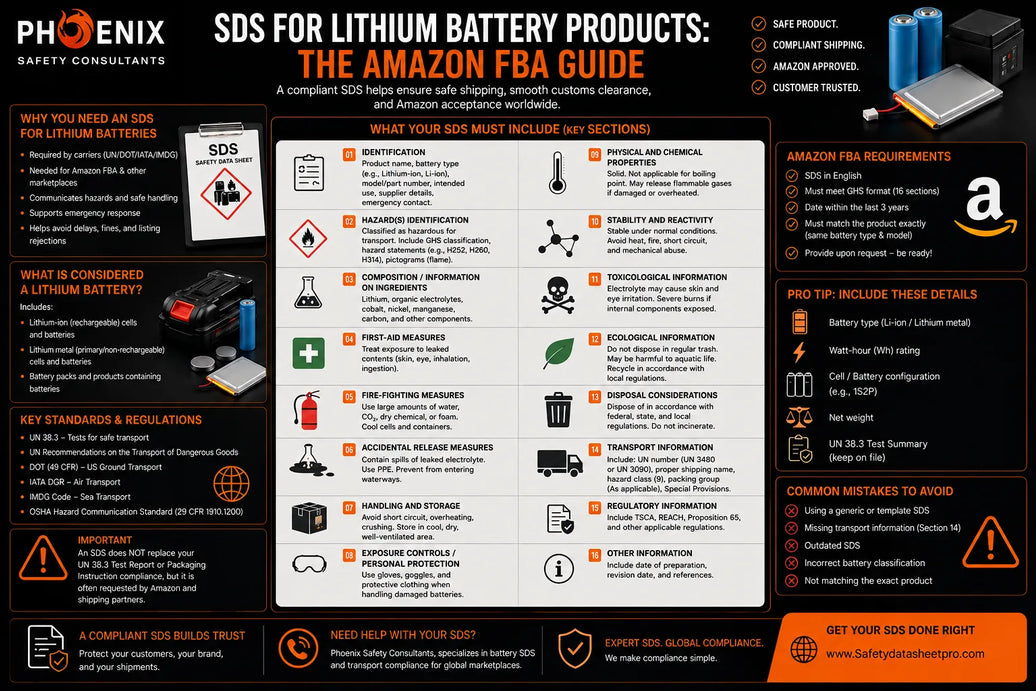 SDS for Lithium Battery Products: The Amazon FBA Guide