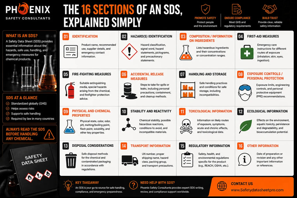 The 16 Sections of an SDS, Explained Simply